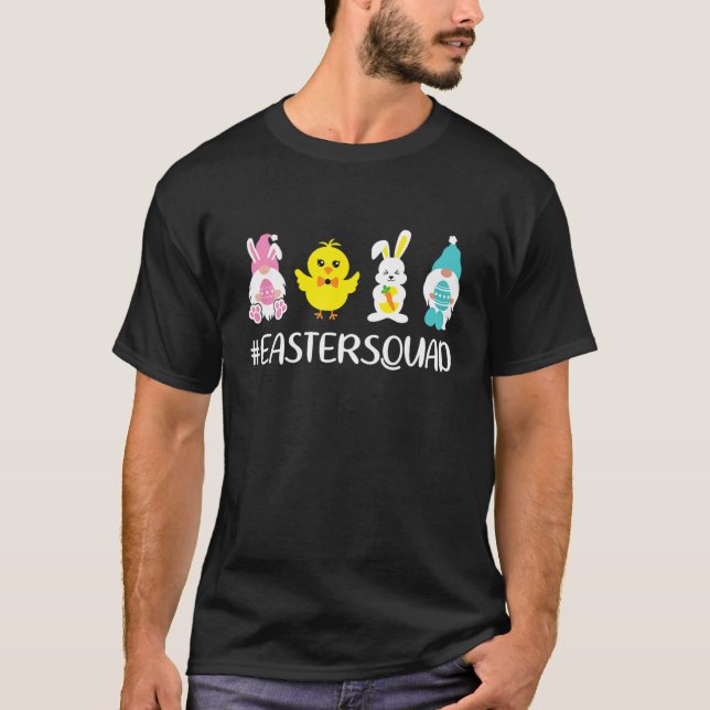 T-shirt Équipe de Pâques Cute Gnome OEufs lapins Famille C (Devant)