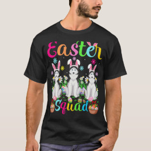 T-shirt Équipe de Pâques Lapin Oreille Chien Husky Sibérie
