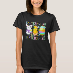 T-shirt Équipe de Pâques Lapin Poule Œufs Pour Enfants Fem