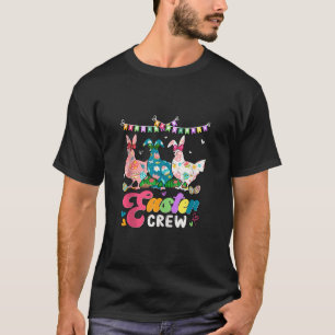 T-shirt Equipe de Pâques Trois Poulets Floraux Cravate de 