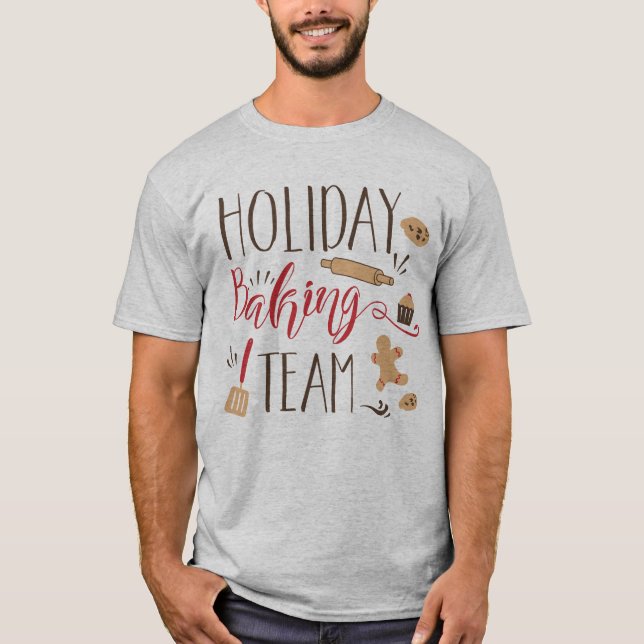 T-shirt Équipe de pâtisserie de vacances mignonne citation (Devant)