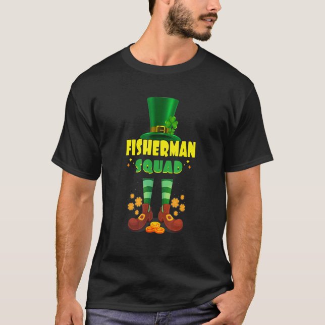 T-shirt Équipe de pêcheur  Drôle de jour de la Saint-Patri (Devant)