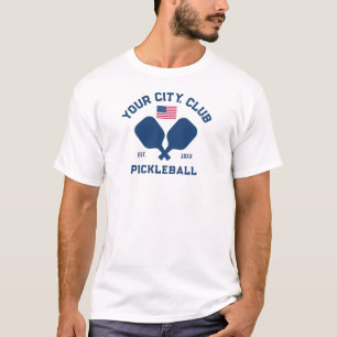 T-shirt Équipe de pickleball Club Joueur Drapeau Américain