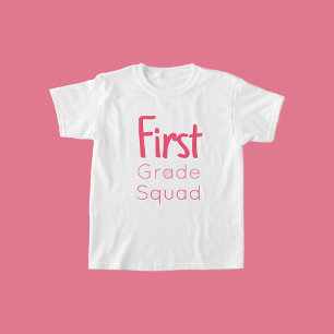 T-shirt Équipe de première année 3 nuances de texte rose