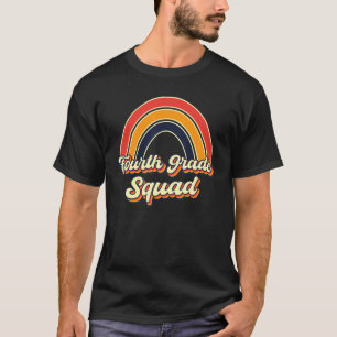 T-shirt Équipe de quatrième année enseignant Retro Arc-en-