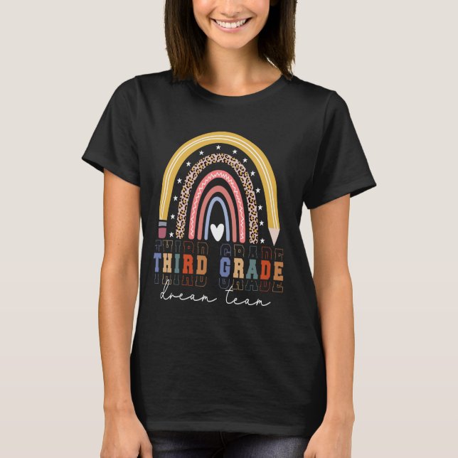 T-shirt Équipe De Rêve De Troisième Année Retour À L'École (Devant)