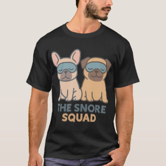 T-shirt Équipe de ronflement Bouledogue français endormi e