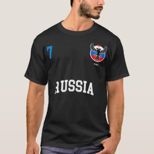 T-shirt Équipe de Russie Sport Numéro 7 Football Drapeau r