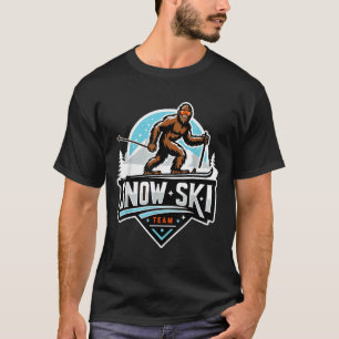 T-shirt Équipe de ski Sasquatch Snow ski Bigfoot dessin an