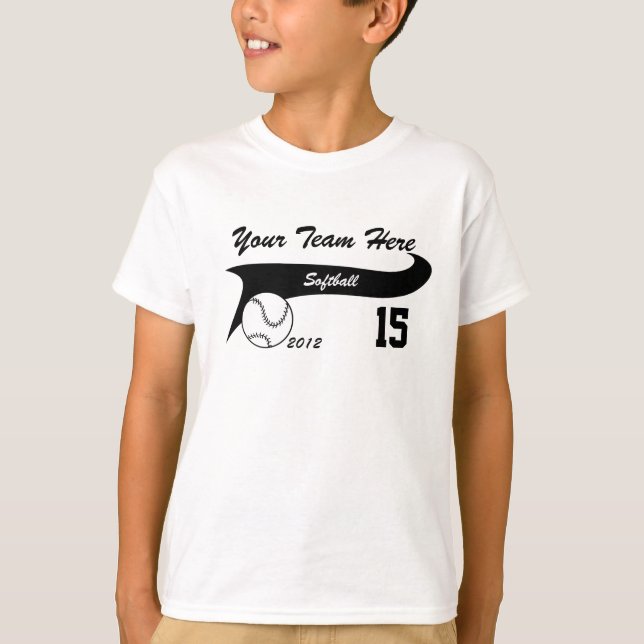 T-shirt Équipe de softball personnalisée (Devant)