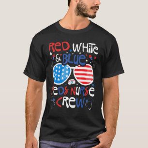 T-shirt Équipe de soignants PEDS rouge blanc et bleu du 4