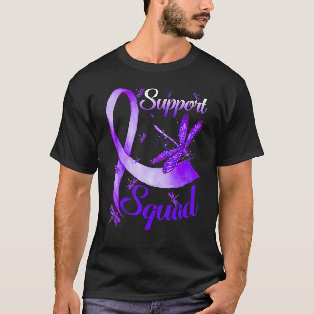 T-shirt Équipe de soutien aux guerriers Dragonfly Alzheime (Devant)