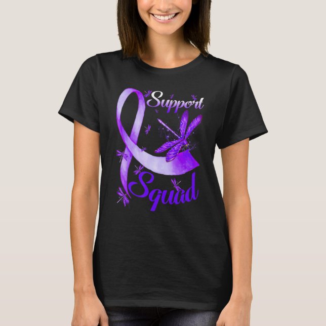 T-shirt Équipe de soutien aux guerriers Dragonfly Alzheime (Devant)