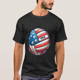 T-shirt Équipe de soutien de volleyball Drapeau USA Beach 