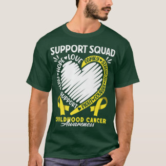 T-shirt Équipe de soutien I Gold Awareness Ribbon I Childh