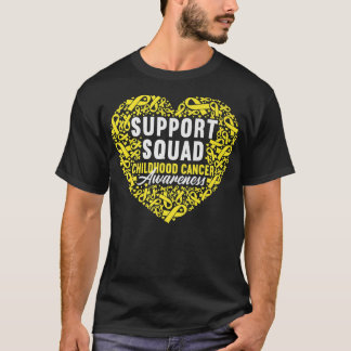 T-shirt Équipe de soutien I Gold Awareness Ribbon I Childh