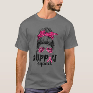 T-shirt Équipe de soutien Messy Bun Le guerrier rose Canc