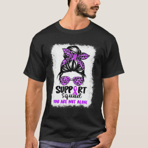 T-shirt Équipe de soutien Messy Bun Purple Warrier Alzheim