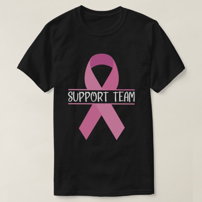 T-shirt Équipe de soutien Mois de sensibilisation au cance (Design devant)