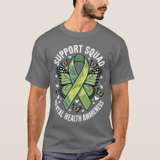 T-shirt Équipe de soutien Sensibilisation à la santé menta