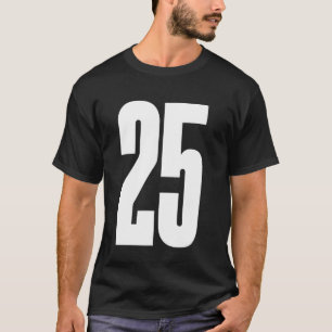 T-shirt Équipe de sport Numéro blanc #25