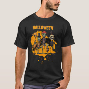 T-shirt Équipe de squelette éffrayante Halloween Party