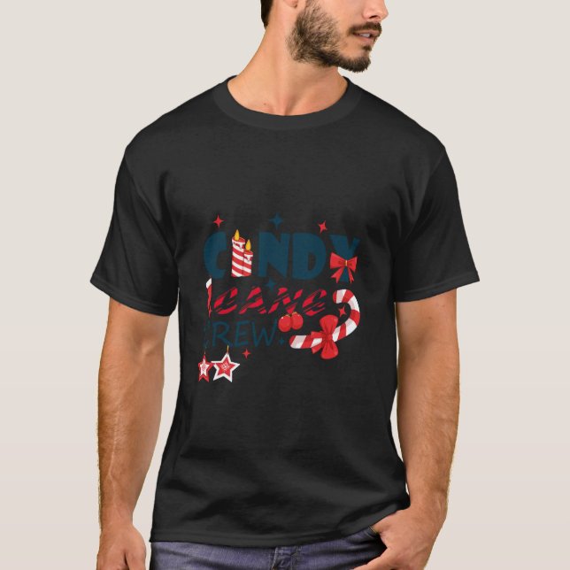 T-shirt Équipe de sucre de canne sucré de Noël pour famill (Devant)