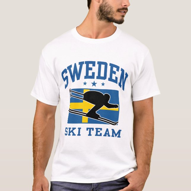 T-shirt Équipe de Suède de ski (Devant)