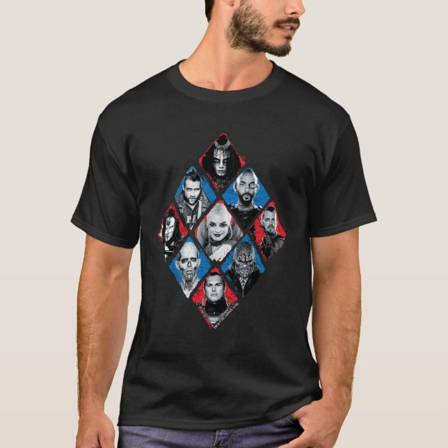 T-shirt Équipe de suicide | Équipe spéciale X À damiers Di (Devant)