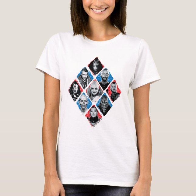 T-shirt Équipe de suicide | Équipe spéciale X À damiers Di (Devant)