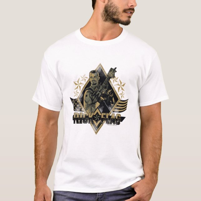 T-shirt Équipe de suicide | Insigne Drapeau Rick (Devant)