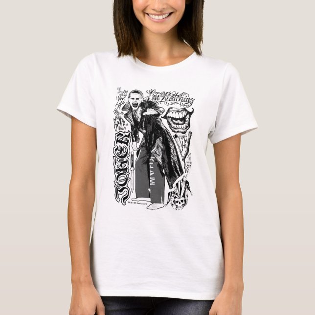 T-shirt Équipe de suicide | Joker Typography Photo (Devant)