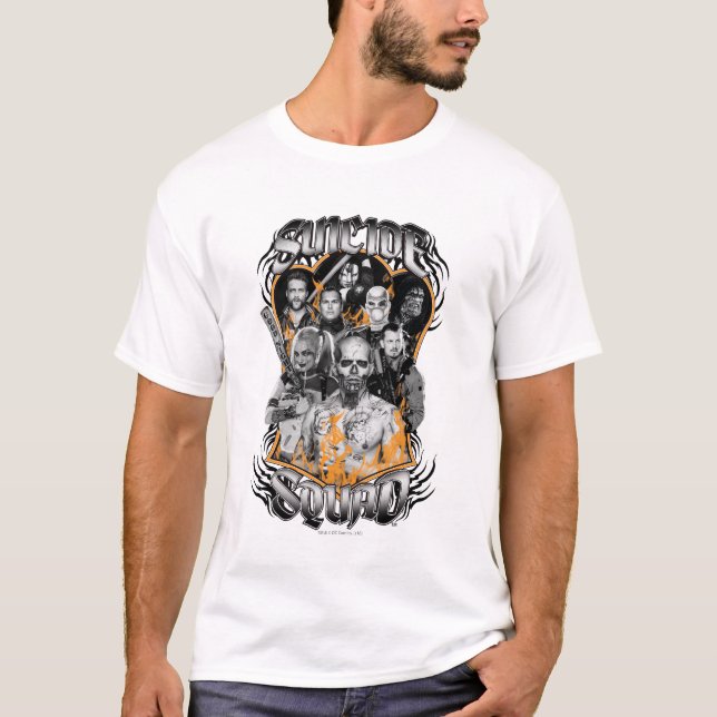 T-shirt Équipe de suicide | Task Force X Tattoo Tribal (Devant)