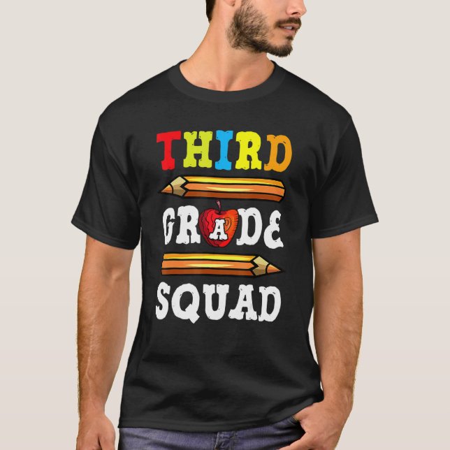 T-shirt Équipe de troisième année Retour à l'école Enseign (Devant)