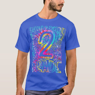 T-shirt Équipe de typographie de 2e année Tie Dye Thé de 2