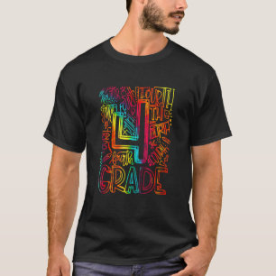 T-shirt Équipe de typographie de 4e année Tea de 4e année
