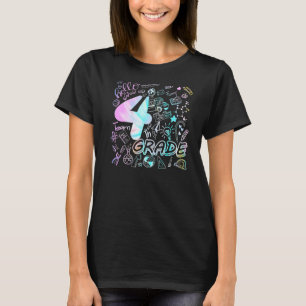 T-shirt Équipe de typographie de 4e année Tea de 4e année