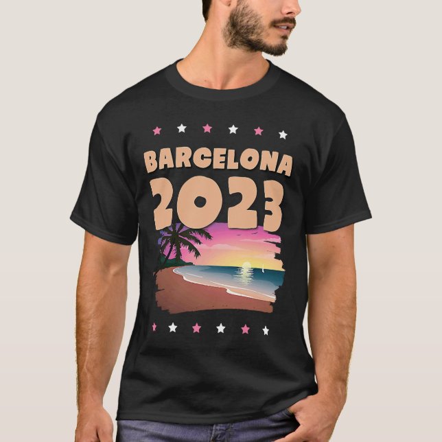 T-shirt Équipe de vacances d'été à Barcelone 2023 (Devant)
