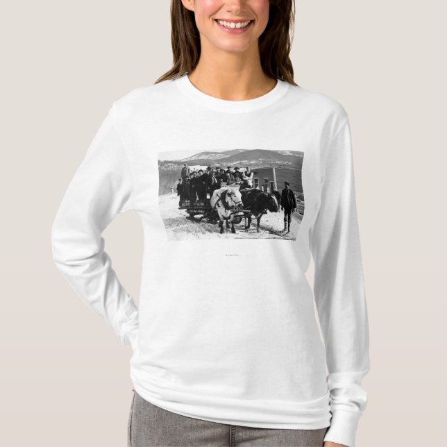 T-shirt Équipe de vache tirant des hommes dans un chariot (Devant)
