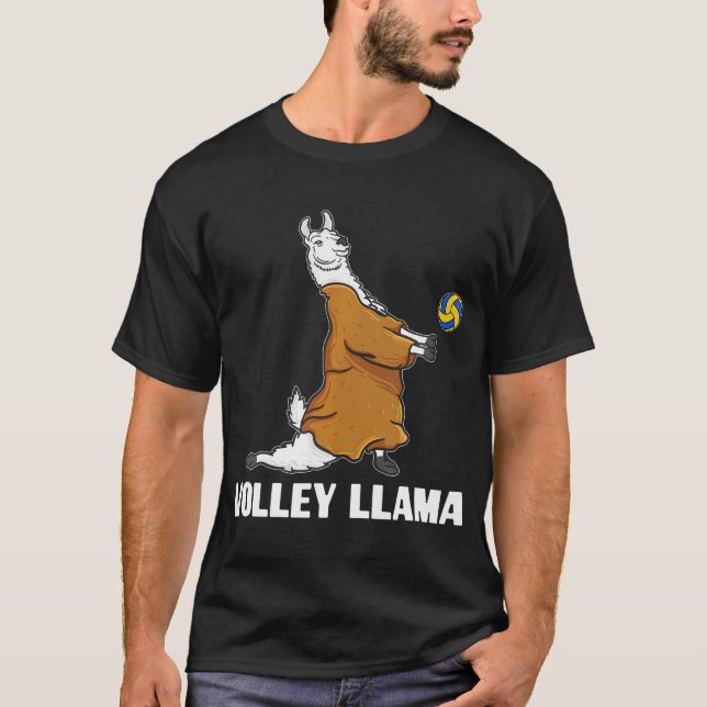 T-shirt Équipe de Volley Llama Cute Alpaca Beach (Devant)