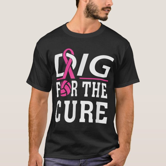 T-shirt Équipe de volleyball Sensibilisation au cancer du  (Devant)