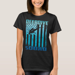 T-shirt Équipe DeepDive Drapeau américain Plongée sous-mar