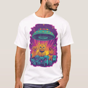 T-shirt Équipe d'enlèvement de chats Sci-Fi drôle de chat