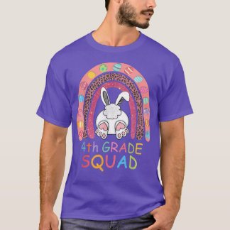 T-shirt Équipe d'enseignante de quatrième année de lapin a