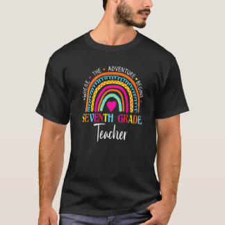 T-shirt Équipe d'enseignants arc-en-ciel de 7e année Équip