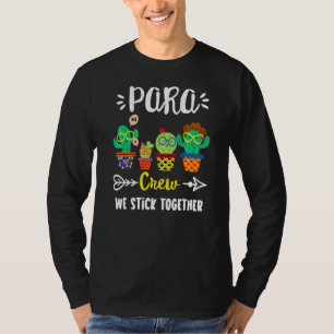 T-shirt Équipe d'enseignants de l'école Para Crew Cactus T