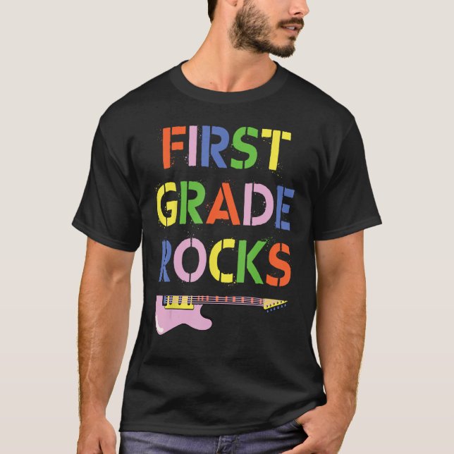 T-shirt Équipe d'enseignants de première année Rockstar de (Devant)