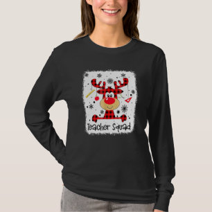 T-shirt Équipe d'enseignants Mignon Carreaux Rouges Renne 