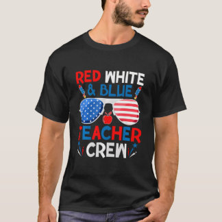 T-shirt Équipe D'Enseignants Rouge Blanc Et Bleu 4 juillet