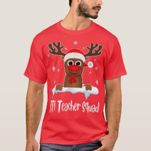 T-shirt Équipe d'enseignants RTI Xmas Reindeer Santa Hat C